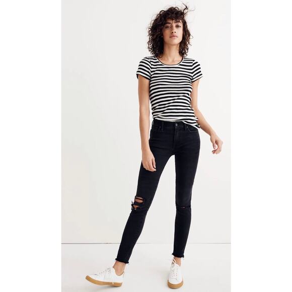 Madewell 9" Mid-Rise Skinny Jeans in Black Sea - Picture 1 of 8